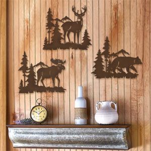 Cabin Wall Decor, Hunting Cabin, Metal Wall Art Decor, Outdoor Wall Decor, Rustic Wall Decor, Wall D, In The Forest, Pine Tree, Bedroom Bathroom