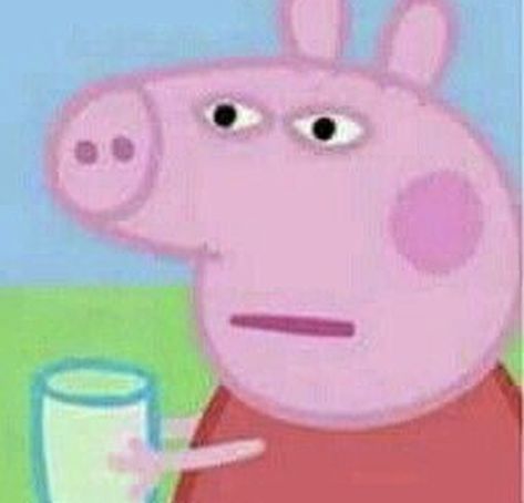 When you drinking your milk and someone takes ya cookies... Cartoon Reaction Pics, Peppa Pig Memes, Response Memes, Current Mood Meme, Reaction Memes, Quality Memes, Reaction Pics, 웃긴 사진, Cartoon Memes