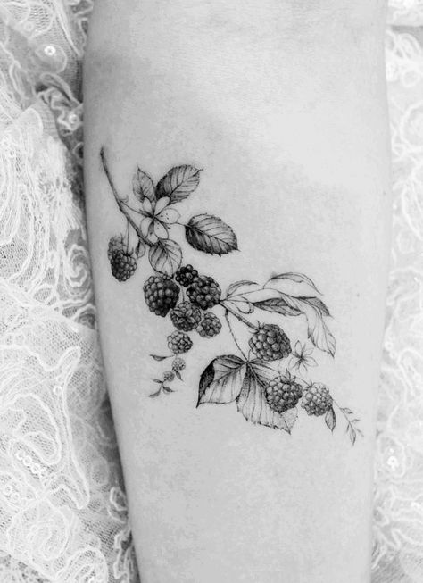 Plant Tattoo Sleeve, Huckleberry Tattoo, Blackberry Tattoo, Tattoo Filler Ideas, Inner Elbow Tattoos, Wild Rose Tattoo, Tattoo Fixes, Sleeve Filler, Tattoo Sleeve Filler