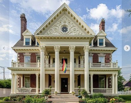 Brick Mansion, Georgian Revival, Brick Homes, Muncie Indiana, Castle Mansion, Dutch Colonial, Old Bricks, Victorian Houses, Historic District