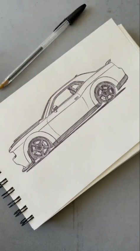 Art Cars Drawing Sketches, Car Drawing Sketches Easy, Rolls Royce Sketch, Car Sketch Simple, Challenger Drawing, Car Design Sketch Draw, Cars Drawing Easy, Luxury Car Interior Design, Car Drawing Sketches