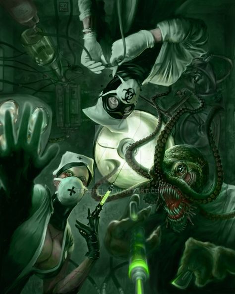 Insane Asylum II - Last Breath by tegehel on DeviantArt Cthulhu Art, Carla Diaz, Lovecraftian Horror, Insane Asylum, Eldritch Horror, Fantasy Life, Cthulhu Mythos, Digital Art Gallery, Cosmic Horror