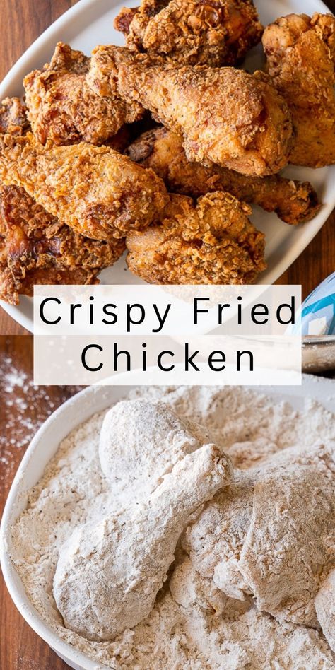 Move over KFC, this Crispy Fried Chicken Recipe is insanely juicy on the inside with an outrageous CRUNCH to each bite! Crispy Fried Chicken Recipe, Cooking Fried Chicken, Homemade Fried Chicken, Popeyes Chicken, Spicy Fried Chicken, Divas Can Cook, Spicy Chicken Recipes, Fried Chicken Recipe, Southern Fried Chicken