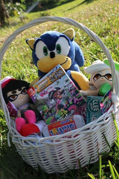 Sonic Easter Basket, Family Easter Party, Sonic Hedgehog, Birthday Basket, Easter Games, Family Easter, Easter Basket Fillers, Easter Basket Diy, Basket Fillers