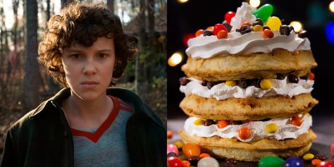 Stranger Things Haunted House, Stranger Things Food, Theme Dinners, Stranger Things Halloween Party, Spicy Queso, Disney Movie Night, Onion Burger, Stranger Things Halloween, Waffle Ice Cream