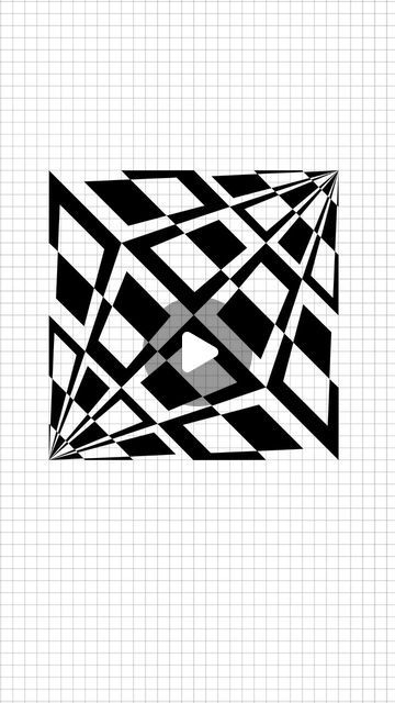 Geometrical Drawing Ideas, Graph Paper Patterns Drawing, Paper Art Ideas, Paper Art Tutorial, Geometric Patterns Drawing, Optical Illusion Drawing, Graph Paper Designs, Handmade Cards Diy, 3d Optical Illusions