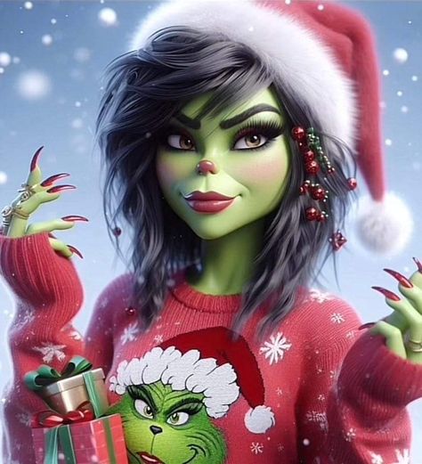 Female Grinch, The Grinch Pictures, Grinch Characters, Grinch Images, Baby Grinch, Betty Boop Pictures, Halloween Artwork, Growing Out Short Hair Styles, Cute Cartoon Pictures