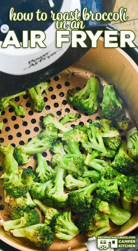 How To Roast Broccoli, Roast Broccoli, Air Fryer Recipes Potatoes, Air Fryer Broccoli, Cooks Air Fryer, Air Fryer Chicken Wings, Air Fried Food, Air Fryer Oven Recipes, Broccoli Recipe