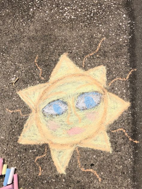 Sidewalk Chalk, Chalk Art, Chalk, Sun, Quick Saves, Art