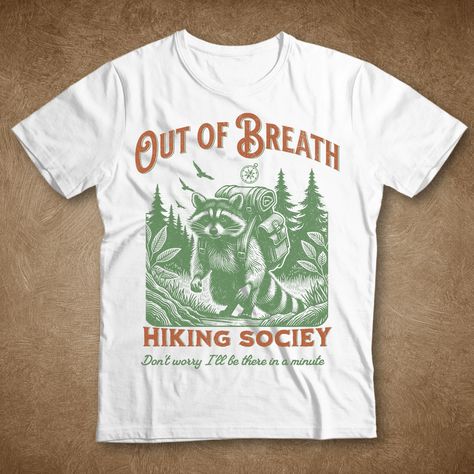 Out of Breath Hiking Society Shirt, Racoon Shirt, Trash Panda Shirt, Raccoon tshirt, Hiking T-shirt, Nature Shirt, retro shirt, Y2K Shirts -------------------------------------- 🛍️ How to Order Your Perfect T-Shirt 🌟 Welcome to our shop! We're thrilled you're here to customize your ideal T-shirt. To make your shopping experience seamless, follow these simple steps: 1️⃣ Explore All the Details: Take a close look at all the photos to ensure you know exactly what you're getting. 2️⃣ Size Matters: Upcycle Clothes T-shirts & Tank Tops, Tshirt Trends, Funny Tshirts For Women, Trash Panda Shirt, Raccoon Tshirt, Camp Shirt Designs, Y2k Shirts, Out Of Breath, Panda Shirt