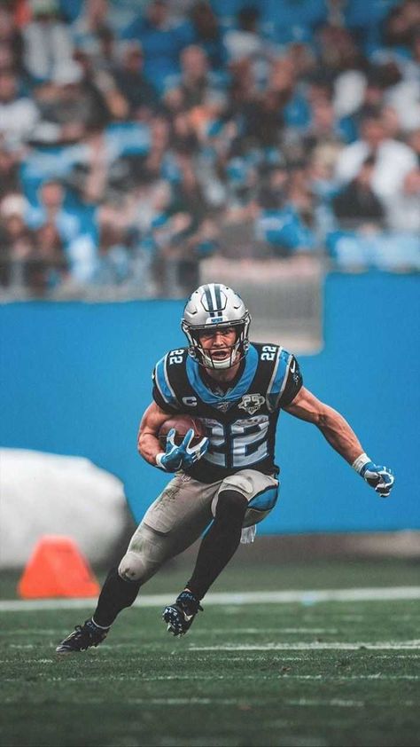 Christian McCaffrey Wallpaper Discover more American, Carolina Panthers, Christian McCaffrey, football, National Football League wallpaper. https://www.kolpaper.com/114854/christian-mccaffrey-wallpaper-20-7/ Christian Mccaffrey Wallpaper, League Wallpaper, Cool Football Pictures, Football Swag, Football Poses, Carolina Panthers Football, Nfl Football Pictures, Nfl Football Art, Nfl Football Players