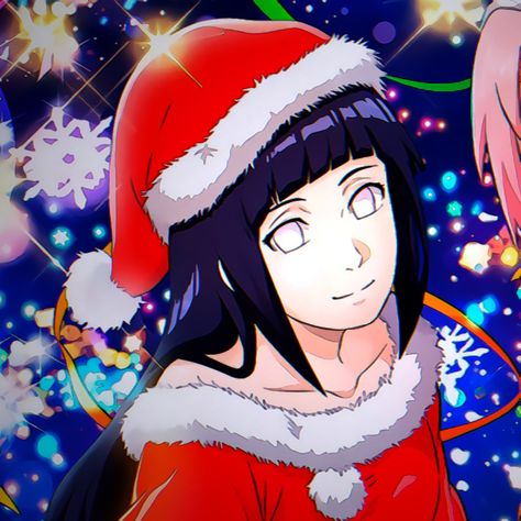 Naruto Painting, Anime Christmas, Naruto And Hinata, Naruto Cute, Sakura Uchiha, Naruto Oc, Christmas Icons, Naruto Girls, Hinata Hyuga