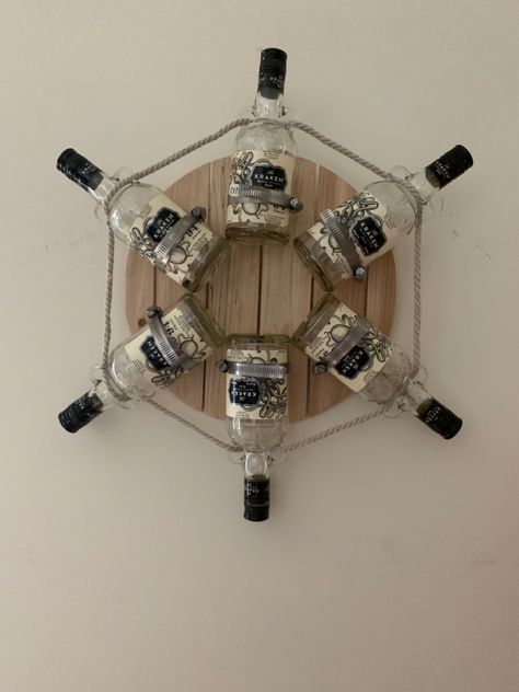 Kraken Rum Bottle Crafts, Kraken Bottle Crafts, Kraken Design, Pirate Party Decorations, Kraken Rum, Rum Bottle, Ship Wheel, Pirate Party, Custom Wall Art