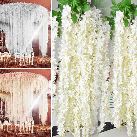 Ivy Ceiling, Wisteria Flowers, Hanging Rattan, Flowers Hanging, Wedding Garland, Home Wedding Decorations, Bride Flowers, Family Decor, Sympathy Flowers