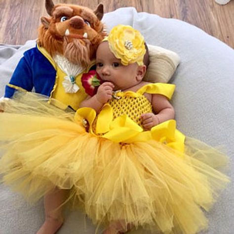 Disney Princess / Baby Newborn Princess Dress / Princess Halloween Costume / Belle Costume / Belle D Funny Baby Halloween Costumes, Belle Tutu, Belle Halloween, First Halloween Costumes, Disney Princess Babies, Belle Birthday, Princess Halloween, Girl Halloween Costumes, Princess Halloween Costume