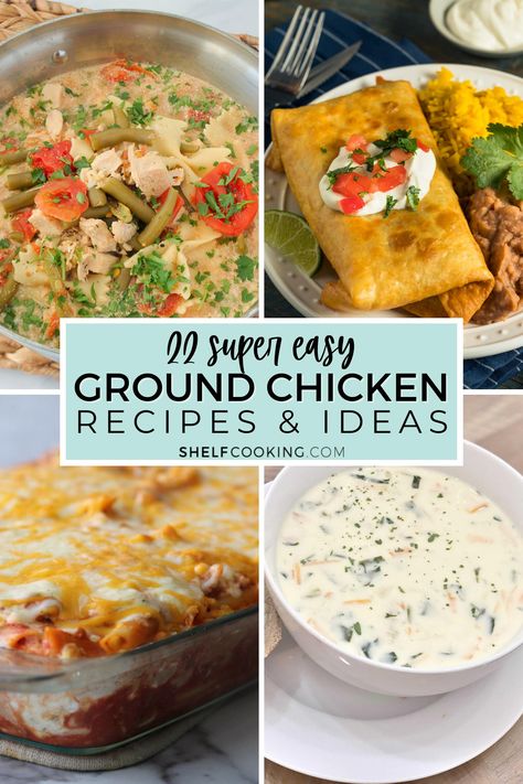 Ground chicken is a great find at the grocery store! Whether you're looking for a red meat alternative or scored big with a sale, we'll show you how to use your find in the BEST way with these crazy easy ground chicken recipes! Grounded Chicken Recipes For Dinner, Grind Chicken Recipes, Crockpot Recipes Ground Chicken, What To Make With Ground Chicken Healthy, Easy Ground Chicken Recipes Healthy, How To Season Ground Chicken, Dinner Ideas Ground Chicken, Easy Meals With Ground Chicken, Recipe Using Ground Chicken