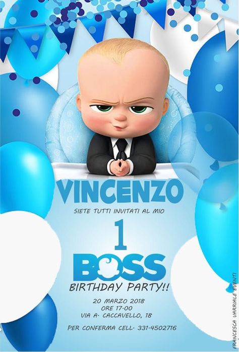 Mar 8, 2018 - This Pin was discovered by fryscka. Discover (and save!) your own Pins on Pinterest Boss Baby Invitation, Baby Birthday Party Invitations, Baby Birthday Invitation Card, Baby Party Invitations, Baby Boy Birthday Themes, Happy Birthday Invitation Card, Happy Birthday Boss, Birthday Background Design