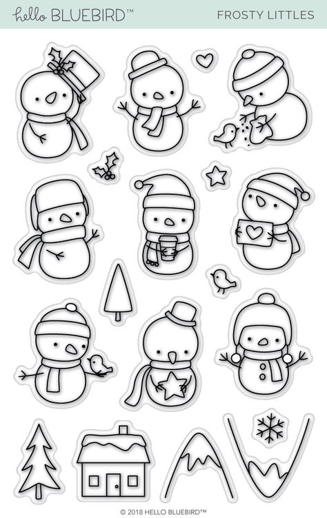 Easy Christmas Drawings, Card Making Kids, Hello Bluebird, Christmas Doodles, Winter Snowman, Fabric Stamping, 20 Off, Scrapbooking Photo, Christmas Drawing