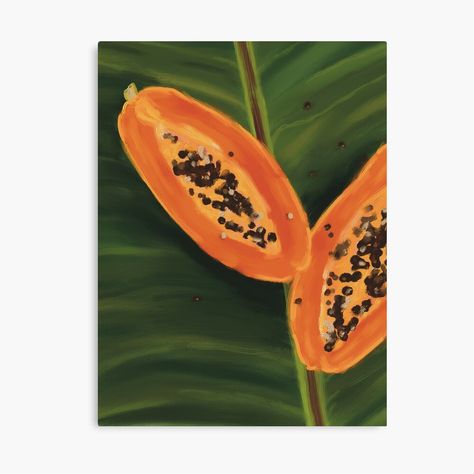 Get my art printed on awesome products. Support me at Redbubble #RBandME: https://www.redbubble.com/i/canvas-print/Summer-Papaya-Painting-in-Acrylic-by-Jmargr12/161671099.5Y5V7?asc=u Papaya Painting, Papaya Plant, Painting In Acrylic, Painting Inspo, Plant Painting, Acrylic Canvas, Tropical Vibes, Featured Art, Papaya