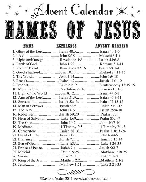 Names of Jesus Advent Calendar Free printable The Names Of Jesus, Devotional Guide, Jesus Names, Woord Van God, Matthew 1, Christ Centered Christmas, Calendar Christmas, Ayat Alkitab, Bible Facts