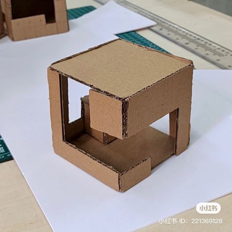 Creative Architecture Model, Sketch Model Architecture, Basic Design Architecture Models, Easy Architecture Model, Architecture Model Simple, Architecture Massing Model, Maket Architecture Ideas Design, Architecture Models Cardboard, Cardboard Model Architecture