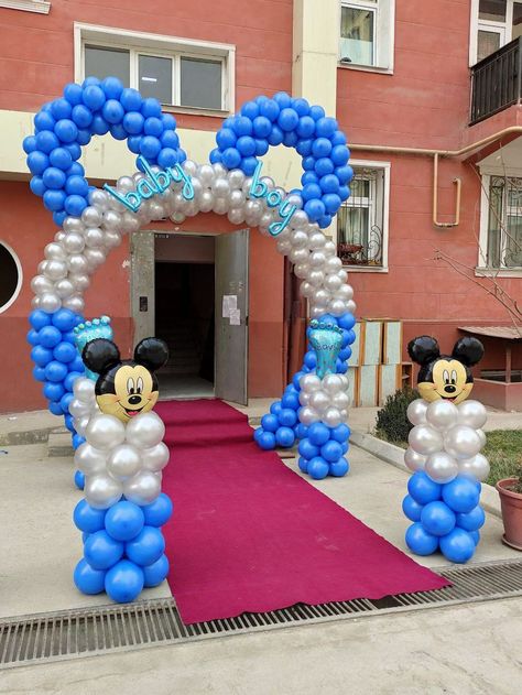 Gate Balloon Decoration, Ballon Gate Decoration, Balloon Gate Decoration, Mine Mouse, First Birthday Decorations Boy, Ballon Decoration, Indian Wedding Decorations Receptions, Small Wedding Decor, Balloon Arch Decorations