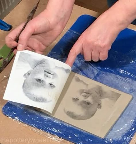 Image Transfer onto Clay - Perfect Photos on Your Pottery Clay Monoprinting Ceramic Art, Photo Transfer To Clay, Photo Transfer Ceramics, Clay Transfers Ceramic Art, Printing On Pottery, Useful Ceramic Objects, Image Transfer To Clay, Diy Underglaze Transfer, Printing On Ceramics