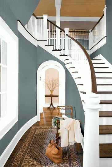 Top 100 Benjamin Moore paint colors with room shots. (cool to see them large scale in an actual room) درج السلم, Real Estat, Paint Colors Benjamin Moore, Benjamin Moore Paint, Angkor, Benjamin Moore, Wall Color, My New Room, B & B