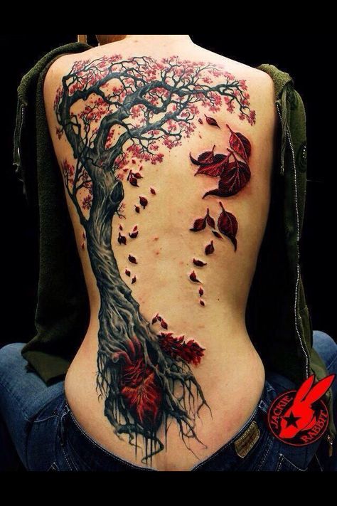 Red rose tree tattoo...❤️ Stile Pin Up, Tatoo 3d, Amazing 3d Tattoos, Geniale Tattoos, 3d Tattoos, 3d Tattoo, 문신 디자인, Great Tattoos, Tree Tattoo