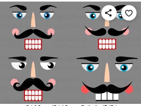 Nutcracker Face Stencil, How To Paint Nutcracker Face, Pringles Can Nutcracker, Nutcracker Eyes Template, Homemade Nutcracker Soldier, Nutcracker Design Ideas, Diy Nutcracker Painting Ideas, Nut Cracker Diy, Nutcracker Diy How To Make