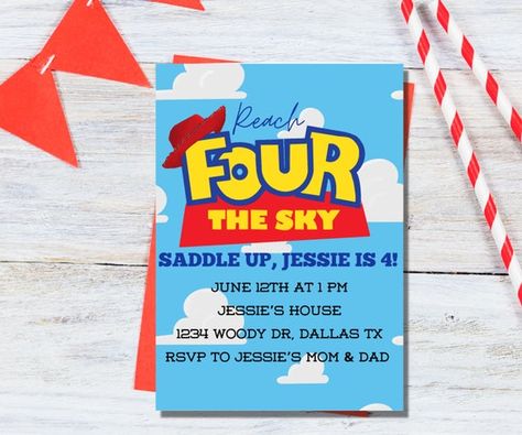 4th Birthday Boys, Toy Story Invitations, Toy Story Theme, Boy Birthday Party Themes, Story Birthday, Toy Story Birthday Party, Birthday Toys, Fourth Birthday, Toy Story Birthday