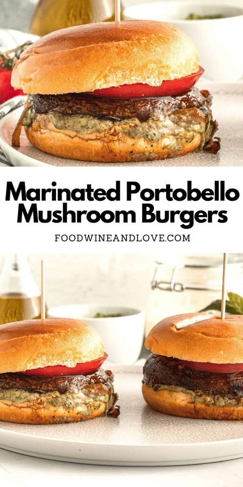 Portobello Burger Recipe, Portabella Mushroom Burger, Grilled Portobello Mushroom Burger, Portobello Recipes, Portobello Mushroom Burgers, Vegan Mushroom Burger, Portabella Mushrooms Recipes, Mushroom Burger Recipe, Portobello Mushroom Burger