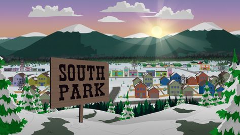 List of Locations | South Park Character / Location / User talk etc | Official South Park Studios Wiki George Foster, Matt Stone, Portrait Background, South Park Characters, Mountain Town, Comedy Central, New Town, Original Wallpaper, Laptop Wallpaper