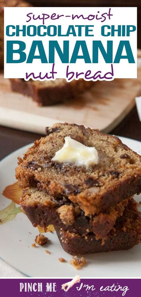 Banana Nut Chocolate Chip Bread Recipe, Banana Nut Bread Recipe Moist, Banana Nut Chocolate Chip Muffins, Chocolate Chip Banana Nut Bread, Chocolate Chip Bread Recipe, Chocolate Bread Recipe, Gifts For Neighbors, Chocolate Chip Banana Bread Recipe, Banana Nut Bread Recipe