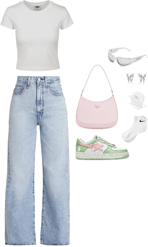 Outfit Ideas Layout, Wide Leg Jeans Outfit Ideas, Outfits With Wide Leg Jeans, Nike Blazers Outfit, Wide Leg Jeans Outfit, Nike Blazer, Outfit Maker, Blazer Outfits, Cute Everyday Outfits