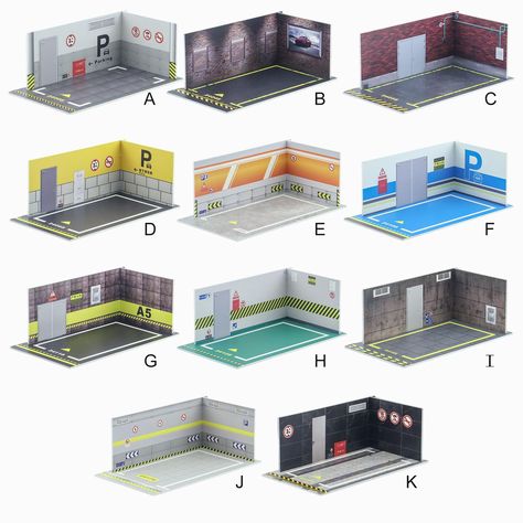 Car Model Diorama Parking Lot 1/24 Parking Lot for Toy Car Automobile Model Diorama Garage 1/64, Mechanic Shop Decor, Car Model Display, Diecast Cars Display, Diorama 1:64, Hot Wheels Garage, Hot Weels, Custom Hot Wheels, City Car