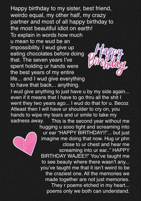 Birthday Wishes For A School Friend, Happy Birthday Messages To Bestie, Happy Birthday Messages Sister, Letter For Cousin Sister, Things To Say To Your Sister Birthday, Birthday Wishes For Favorite Cousin, Happy Birthday Sister Paragraph, Happy Birthday Note For Sister, Bday Wishes For Cousin Sister