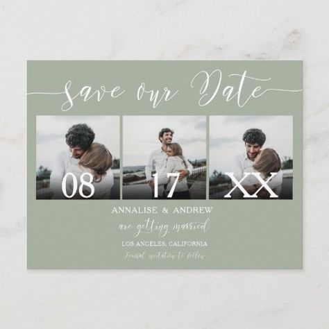 Save The Date Pictures, Wedding Invitation Message, Wedding Color Scheme, Invitation Etiquette, Save The Date Designs, Save The Date Postcard, Green Pictures, Green Wedding Invitations, Let's Get Married