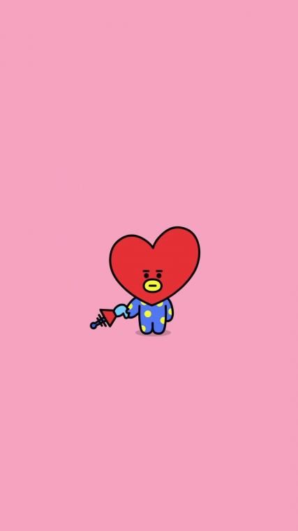 [52+] BT21 Wallpapers on WallpaperSafari Bt21 Wallpapers, A Cartoon, Cartoon Character, Wallpapers, Bts, Red, Pink