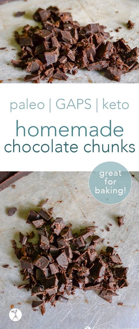 Easy, Homemade Honey-Sweetened Chocolate Chunks - great for baking! Recipe Using Honey, Vegetarian Recipes Dessert, Keto Baking, Vegetarian Recipes Lunch, Honey Chocolate, Healthy Chocolate Chip Cookies, Food Keto, Homemade Chocolate Chips, Dairy Free Chocolate Chips