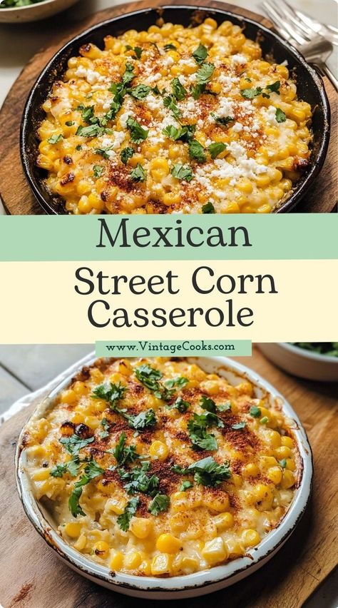 Love elote? This Mexican Street Corn Casserole transforms the classic street food into a creamy, cheesy, and spicy baked dish that’s perfect for any occasion! Spicy Street Corn, Mexican Street Corn Casserole Recipe, Street Corn Casserole Recipe, Fresh Corn Casserole, Mexican Street Corn Casserole, Street Corn Casserole, Baked Dish, Corn Casserole Recipe, Quick Side Dishes