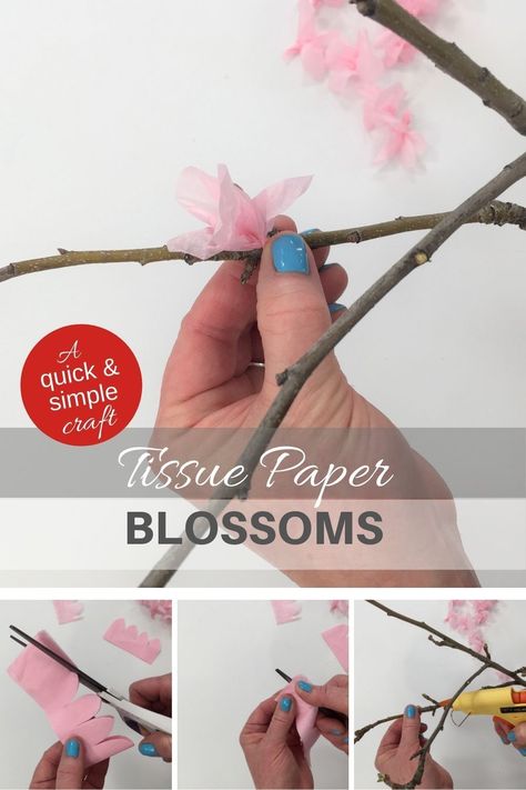 Tissue Paper Flowers Easy, Simple Paper Flower, Tissue Paper Craft, Tissue Paper Art, Tissue Paper Flowers Diy, Tissue Paper Crafts, Easy Paper Flowers, Simple Craft, How To Make Paper Flowers