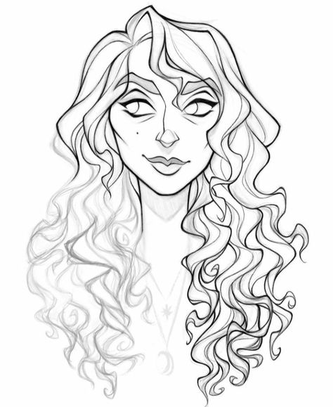 Wavy Long Hair Drawing, Womens Hair Drawing Reference, Drawing Long Wavy Hair, Wet Hair Illustration, Hair In The Wind Drawing Reference, Long Wavy Hair Drawing Reference, Minoan Warrior, Long Curly Hair Drawing, Long Wavy Hair Drawing