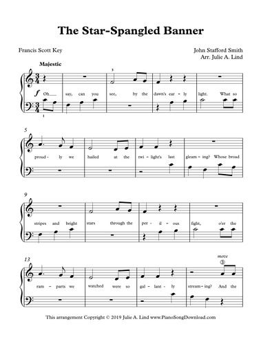 The Star Spangled Banner Star Spangled Banner Piano Easy, Sailor Song Piano Letters, Star Spangled Banner Lyrics, Patriotic Piano Sheet Music, Star Spangled Banner Sheet Music, Across The Stars Sheet Music, The Star Spangled Banner Lyrics, Easy Sheet Music, Saxophone Music