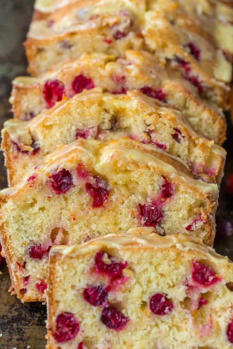 Orange-glazed Cranberry bread with a moist and tender crumb and loaded with juicy cranberries. The cranberry loaf stays moist for days. Natasha Kitchen, Cranberry Loaf, Christmas Breads, Natashas Kitchen, Orange Bread Recipe, Cranberry Bread Recipes, Dessert Breads, Orange Bread, Cake Loaf