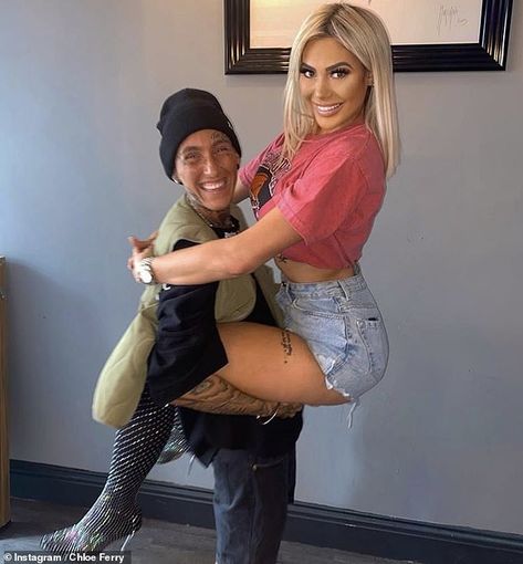 Playful: Chloe Ferry, 24, put on a playful display with her Geordie Shore co-star Natalie ... Chloe Ferry, Denim Hot Pants, Geordie Shore, Made In Chelsea, Reality Tv Stars, Love Island, Tv Stars, Reality Tv, Put On