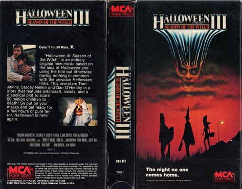 halloween 3  vhs Horror Vhs Covers, Trevor Henderson, Vhs Box, Vhs Cover, Halloween Crafts Preschool, Halloween Iii, Halloween Film, Dvd Cover, Moving Images