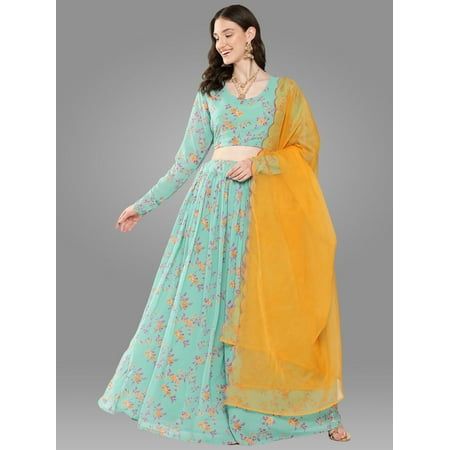 Women Dresses Casual Summer, Casual T Shirt Dress, Printed Lehenga, Scalloped Border, Casual Short Sleeve Dress, Floral Print Pants, Gathered Dress, Dupatta Set, Organza Dupatta