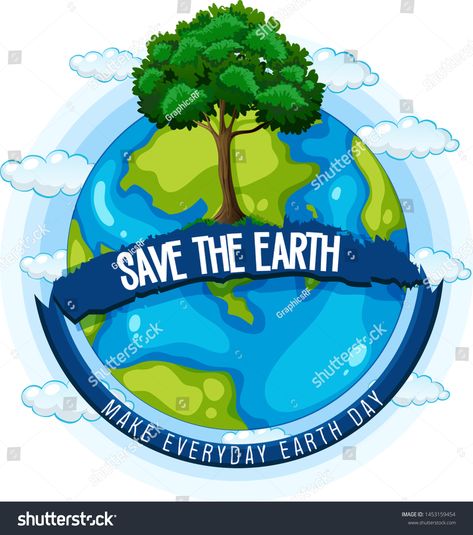 Save the earth poster illustration #Ad , #spon, #earth#Save#illustration#poster Save The Earth Poster, Earth Poster, Save The Earth, Planet Earth, The Earth, Royalty