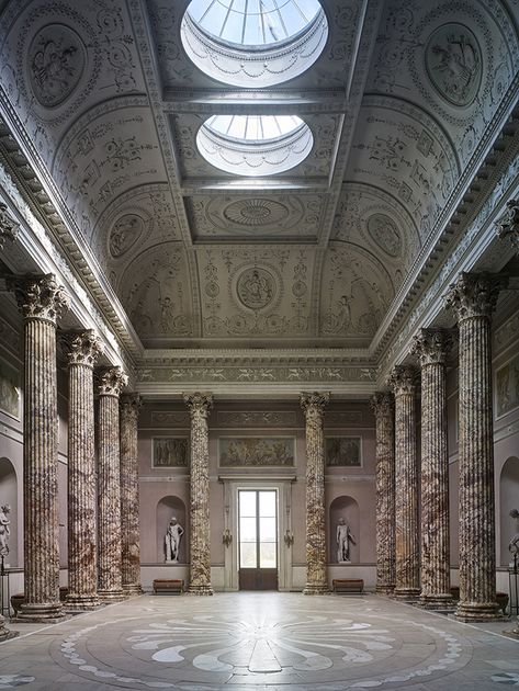 Kedleston Hall Kedleston Hall Interior, Orangery Interior Ideas, Kedleston Hall, Marble Hall, Robert Adam, English Houses, Andrea Palladio, Neoclassical Interior, Palace Interior